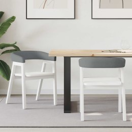 KRZESŁA JADALNE 2 SZT. BIAŁY 54X57X73CM DREWNO GUMOWE
