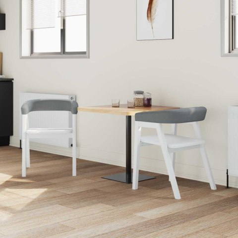 KRZESŁA JADALNE 2 SZT. BIAŁY 54X57X73CM DREWNO GUMOWE