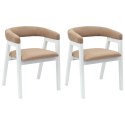 KRZESŁA JADALNE 2 SZT. BIAŁY 54X57X73CM DREWNO GUMOWE