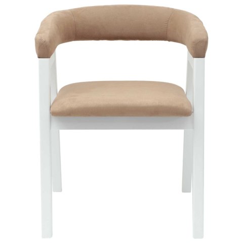 KRZESŁA JADALNE 2 SZT. BIAŁY 54X57X73CM DREWNO GUMOWE