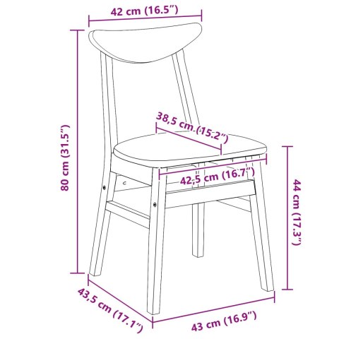 KRZESŁA JADALNE 2 SZT. JASNY BRĄZ 42X47.5X81CM
