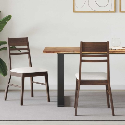 KRZESŁA JADALNE 2 SZT. JASNY BRĄZ 43X54X89CM DREWNO GUMOWE