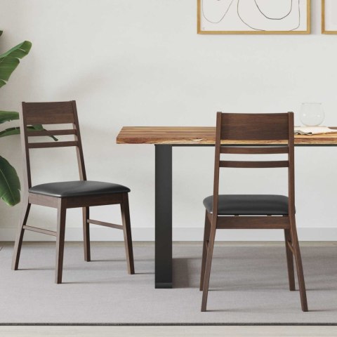 KRZESŁA JADALNE 2 SZT. JASNY BRĄZ 43X54X89CM DREWNO GUMOWE