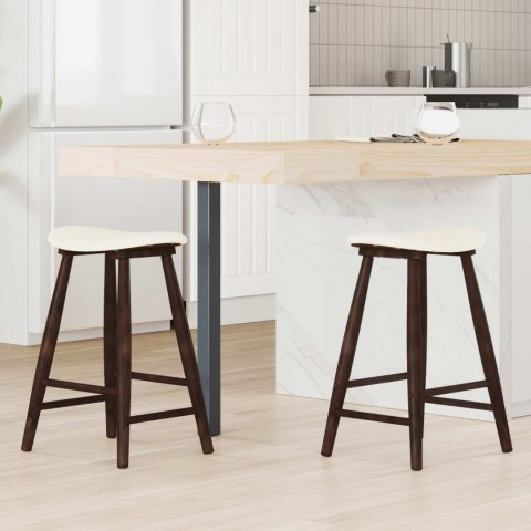 KRZESŁA JADALNE 2 SZT. JASNY BRĄZ 46X37X63CM DREWNO GUMOWE