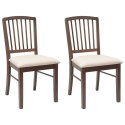 KRZESŁA JADALNE 2 SZT. JASNY BRĄZ 50X52,5X91CM