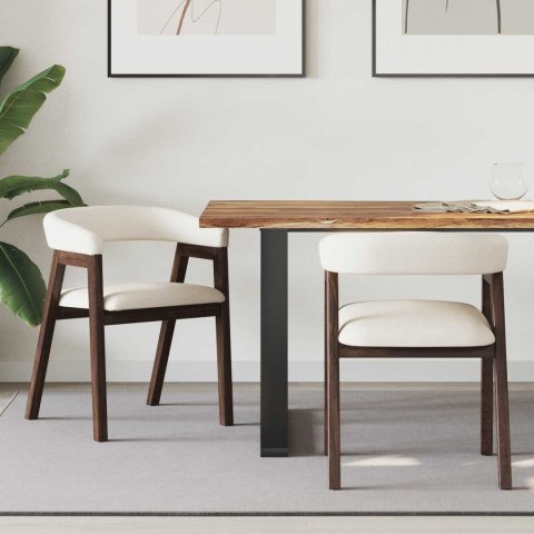 KRZESŁA JADALNE 2 SZT. JASNY BRĄZ 54X57X73CM DREWNO GUMOWE