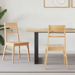 KRZESŁA JADALNE 2 SZT. NATURALNY 43X54X89CM DREWNO GUMOWE