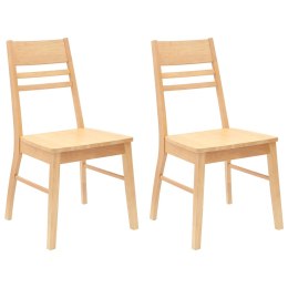 KRZESŁA JADALNE 2 SZT. NATURALNY 43X54X89CM DREWNO GUMOWE