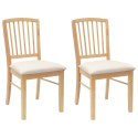 KRZESŁA JADALNE 2 SZT. NATURALNY 50X52,5X91CM DREWNO GUMOWE
