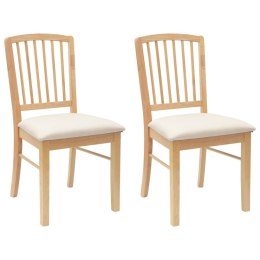 KRZESŁA JADALNE 2 SZT. NATURALNY 50X52,5X91CM DREWNO GUMOWE
