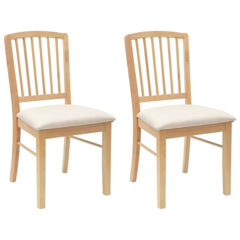 KRZESŁA JADALNE 2 SZT. NATURALNY 50X52,5X91CM DREWNO GUMOWE