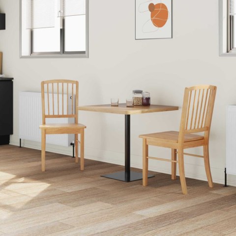 KRZESŁA JADALNE 2 SZT. NATURALNY 50X52,5X91CM DREWNO GUMOWE