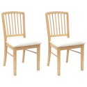 KRZESŁA JADALNE 2 SZT. NATURALNY 50X52,5X91CM DREWNO GUMOWE