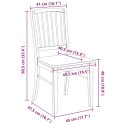KRZESŁA JADALNE 2 SZT. NATURALNY 50X52,5X91CM DREWNO GUMOWE