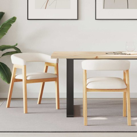 KRZESŁA JADALNE 2 SZT. NATURALNY 54X57X73CM DREWNO GUMOWE