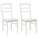 KRZESŁO JADALNIANE 2 SZT. BIAŁY DREWNO GUMOWE