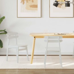 KRZESŁO JADALNIANE 2 SZT. BIAŁY DREWNO GUMOWE