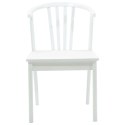 KRZESŁO JADALNIANE 2 SZT. BIAŁY SOLIDNE DREWNO KAUCZUKOWE