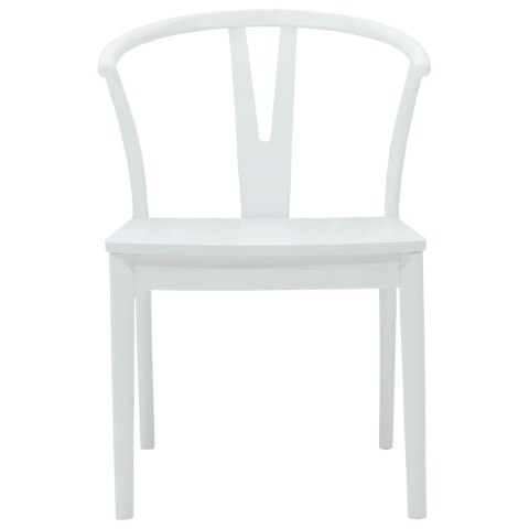 KRZESŁO JADALNIANE 2 SZT. BIAŁY I BIAŁY DREWNO GUMOWE