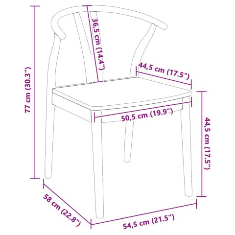 KRZESŁO JADALNIANE 2 SZT. BIAŁY I BIAŁY DREWNO GUMOWE