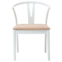 KRZESŁO JADALNIANE 2 SZT. BIAŁY I BRĄZOWY DREWNO GUMOWE