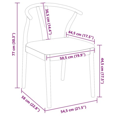 KRZESŁO JADALNIANE 2 SZT. BIAŁY I BRĄZOWY DREWNO GUMOWE