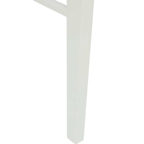 KRZESŁO JADALNIANE 2 SZT. BIAŁY I BRĄZOWY DREWNO GUMOWE