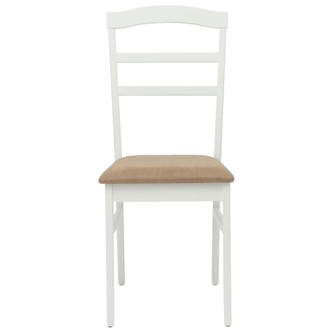 KRZESŁO JADALNIANE 2 SZT. BIAŁY I BRĄZOWY DREWNO GUMOWE