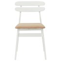 KRZESŁO JADALNIANE 2 SZT. BIAŁY I BRĄZOWY DREWNO GUMOWE