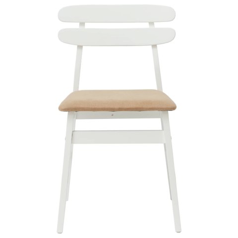 KRZESŁO JADALNIANE 2 SZT. BIAŁY I BRĄZOWY DREWNO GUMOWE