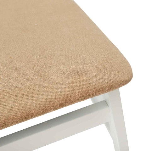 KRZESŁO JADALNIANE 2 SZT. BIAŁY I BRĄZOWY DREWNO GUMOWE