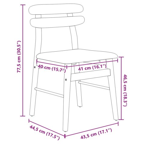 KRZESŁO JADALNIANE 2 SZT. BIAŁY I BRĄZOWY DREWNO GUMOWE