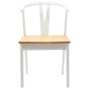 KRZESŁO JADALNIANE 2 SZT. BIAŁY I NATURALNY DREWNO GUMOWE