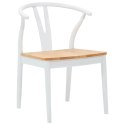 KRZESŁO JADALNIANE 2 SZT. BIAŁY I NATURALNY DREWNO GUMOWE