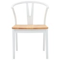 KRZESŁO JADALNIANE 2 SZT. BIAŁY I NATURALNY DREWNO GUMOWE