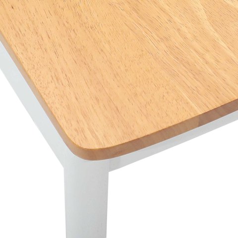 KRZESŁO JADALNIANE 2 SZT. BIAŁY I NATURALNY DREWNO GUMOWE