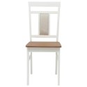 KRZESŁO JADALNIANE 2 SZT. BIAŁY I NATURALNY DREWNO GUMOWE