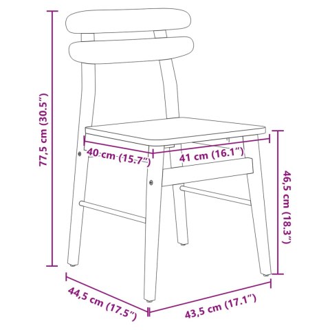 KRZESŁO JADALNIANE 2 SZT. BIAŁY I NATURALNY DREWNO GUMOWE