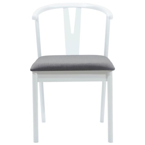 KRZESŁO JADALNIANE 2 SZT. BIAŁY I SZARY DREWNO GUMOWE