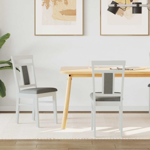 KRZESŁO JADALNIANE 2 SZT. BIAŁY I SZARY DREWNO GUMOWE