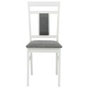 KRZESŁO JADALNIANE 2 SZT. BIAŁY I SZARY DREWNO GUMOWE