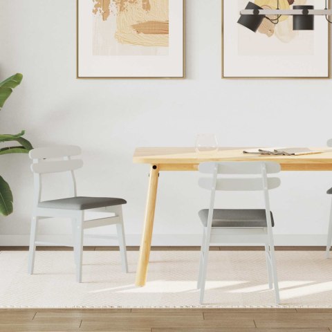 KRZESŁO JADALNIANE 2 SZT. BIAŁY I SZARY DREWNO GUMOWE