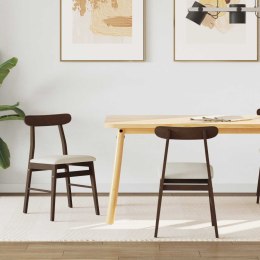 KRZESŁO JADALNIANE 2 SZT. CIEMNY BRĄZOWY JASNY DREWNO GUMOWE