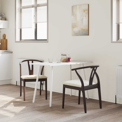 KRZESŁO JADALNIANE 2 SZT. JASNOBRĄZOWY I JASNY DREWNO GUMOWE