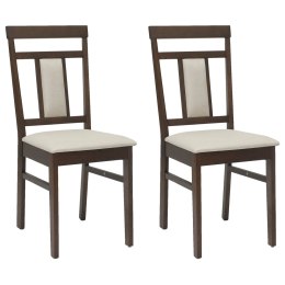 KRZESŁO JADALNIANE 2 SZT. JASNOBRĄZOWY I JASNY DREWNO GUMOWE