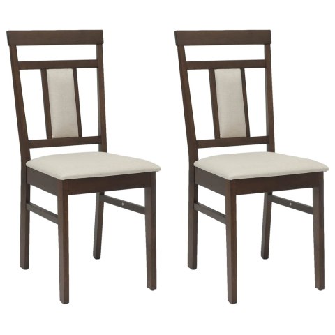 KRZESŁO JADALNIANE 2 SZT. JASNOBRĄZOWY I JASNY DREWNO GUMOWE