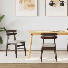 KRZESŁO JADALNIANE 2 SZT. JASNOBRĄZOWY I JASNY DREWNO GUMOWE