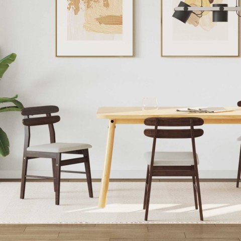 KRZESŁO JADALNIANE 2 SZT. JASNOBRĄZOWY I JASNY DREWNO GUMOWE