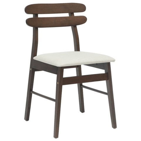 KRZESŁO JADALNIANE 2 SZT. JASNOBRĄZOWY I JASNY DREWNO GUMOWE