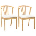 KRZESŁO JADALNIANE 2 SZT. NATURALNE I BIAŁE